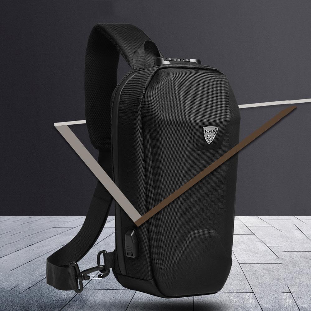 Túi đeo ngực bằng vải oxford cao cấp, dệt thủ công, thiết kế khóa mật mã chống trộm mặt sau,chống thấm nước