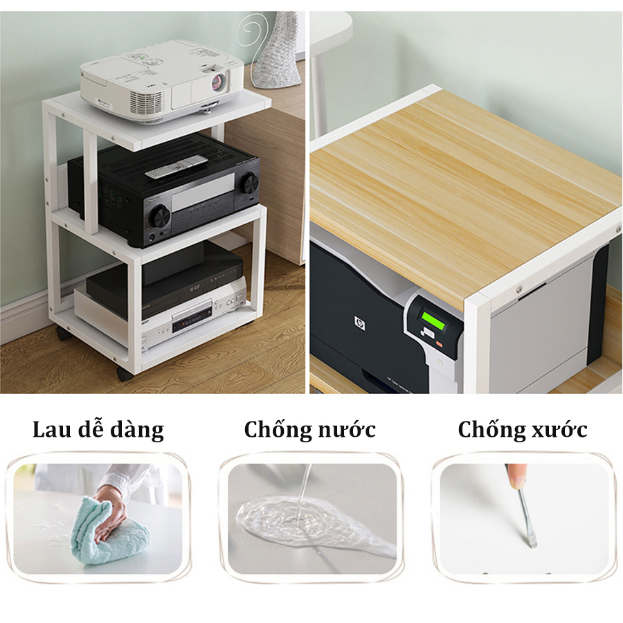 Kệ máy in, Kệ để Máy In Máy Fax Và Đồ Văn Phòng KMI03 Tiện Lợi có Bánh xe dễ dàng di chuyển, Khung Sắt Sơn Tĩnh Điện