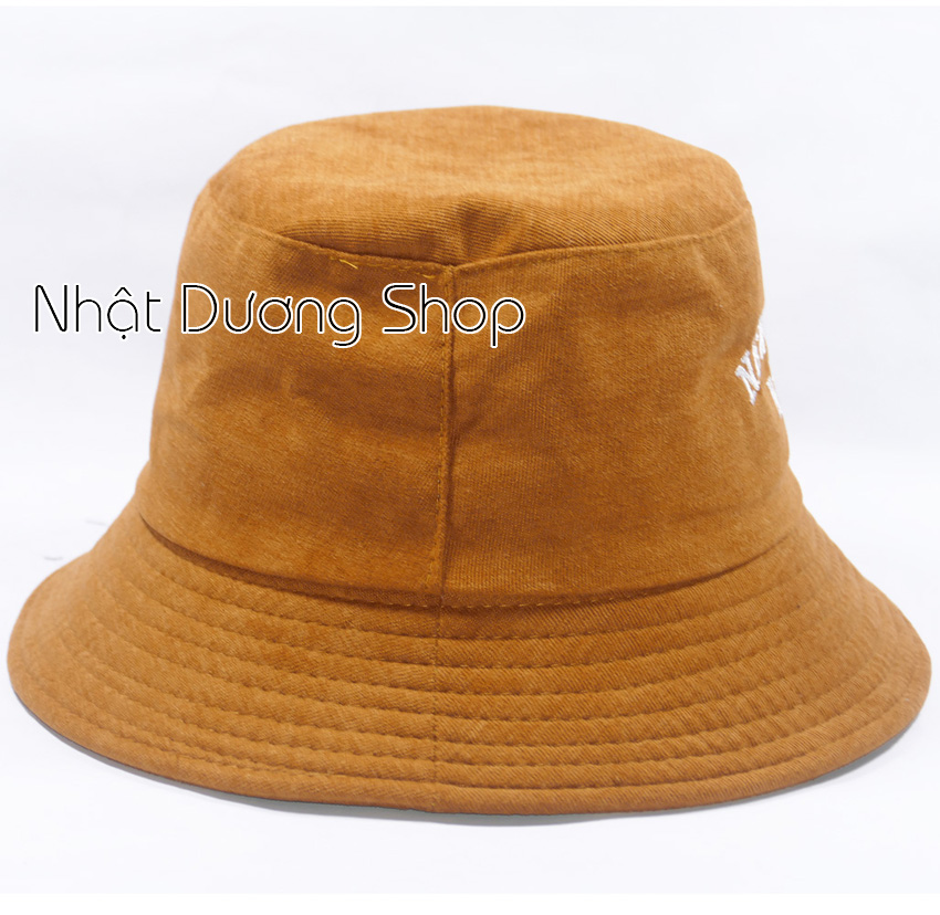 Mũ bucket vành cụp ️Nón tai bèo thêu chữ New yourk chất nhung cao cấp form unisex nam nữ 2022