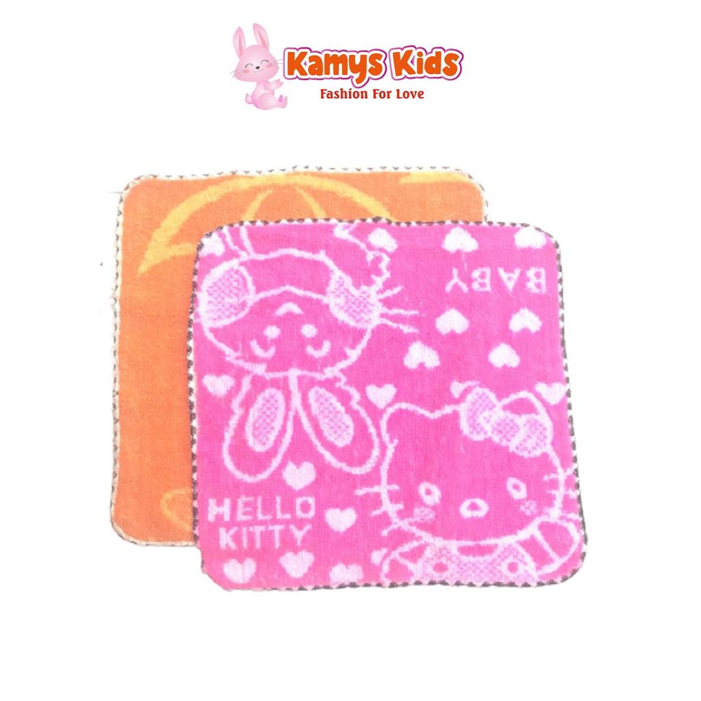 Khăn mặt cotton vuông KAMYS KIDS mềm mại dày dặn họa tiết dễ thương cho bé