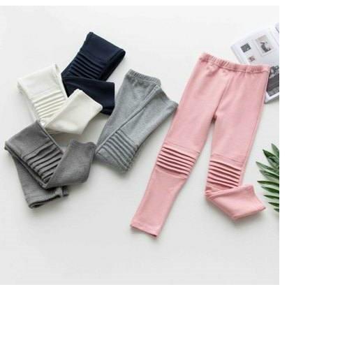 Quần legging bé gái thun cotton phối kiểu lạ hàng vnxk