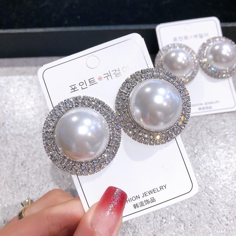 Bông Tai Tròn Đính Đá