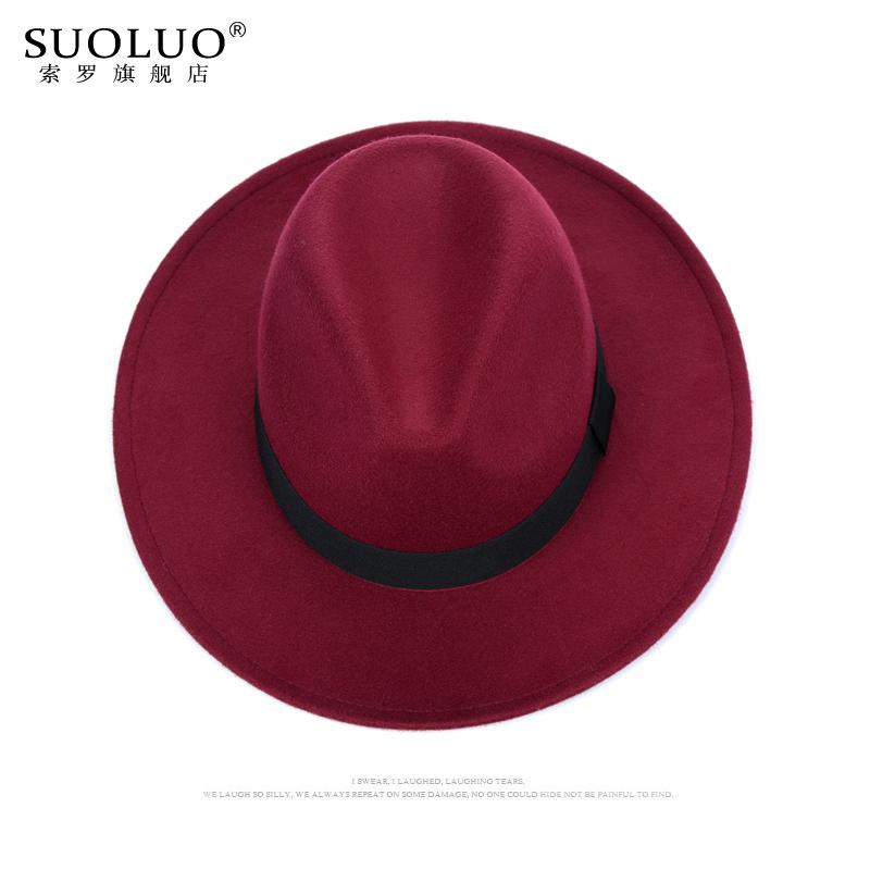 Cha Mẹ Nón Rộng Vành Thu Đông Thời Trang Nữ Mũ Jazz Bộ Đội Mùa Đông Nón Fedora Dành Cho Người Đàn Ông Mũ Len Thời Trang Chapeau femme Đen Nón