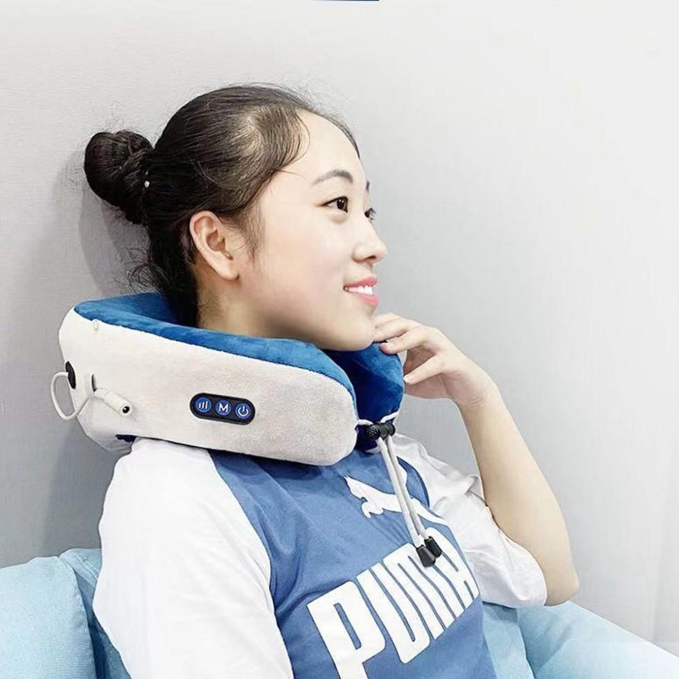 Gối Massage Cổ Chữ U Rung Đa Năng Kế Hợp Nhào , Rung , Chườm Nóng Chống Mỏi Cổ, Vai gáy - MUA NGAY