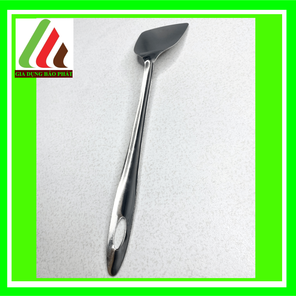 Vá Xẻng inox dài 28cm truyền thống sáng bóng dày dặn - dụng cụ nấu ăn