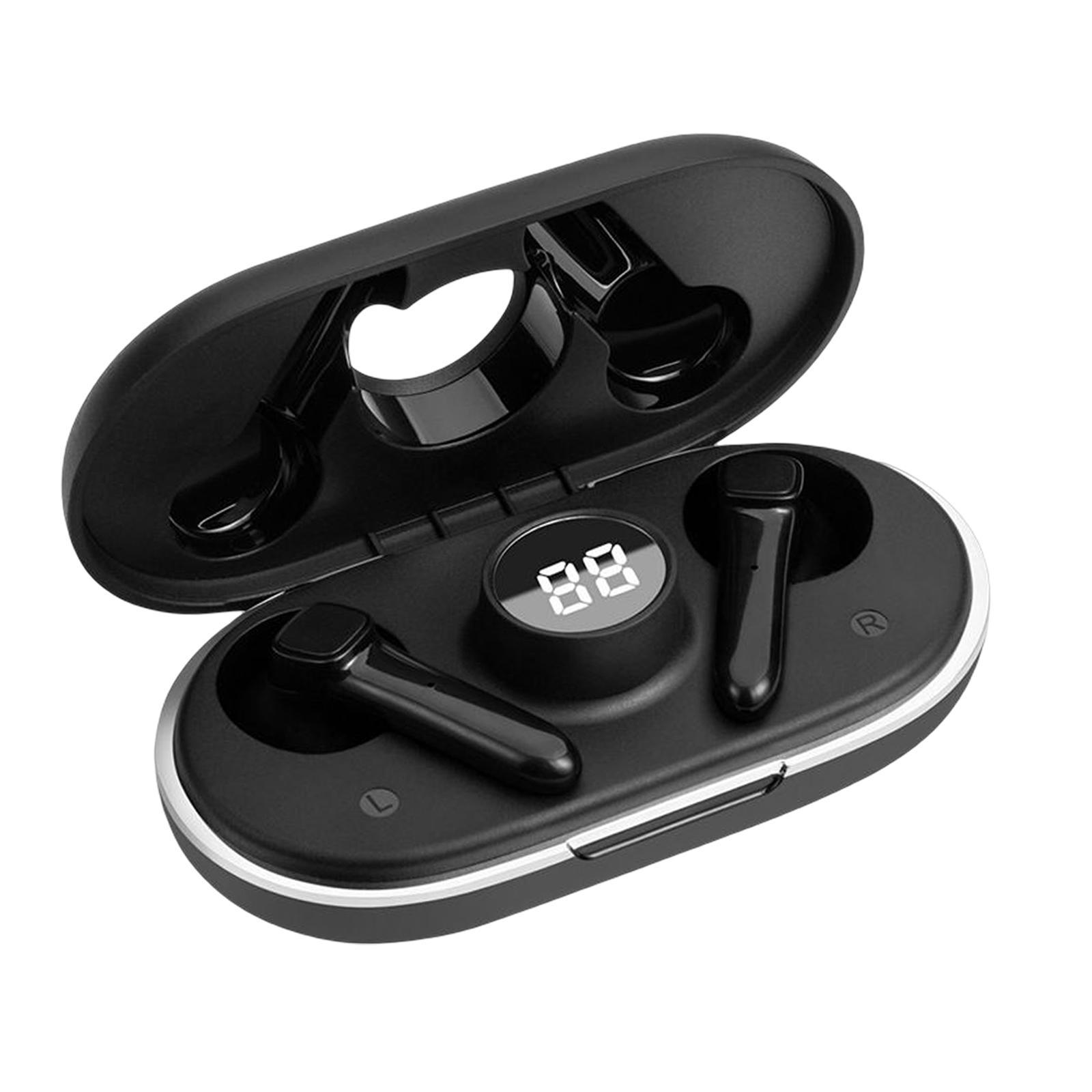Wireless Bluetooth Earphones Stereo Sound for Travel Cycling Office Black