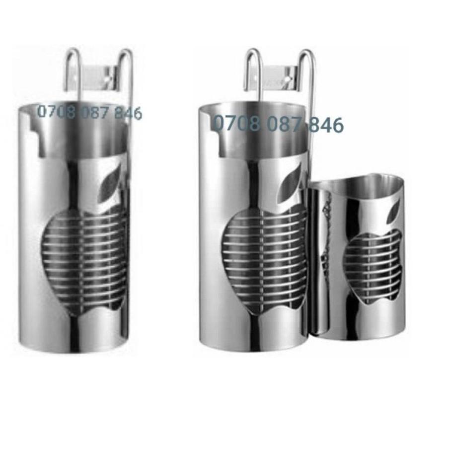 Ống đựng đũa muỗng INOX 304 (đơn, đôi) ) - Ống đũa táo inox, 1 ngăn,2 ngăn