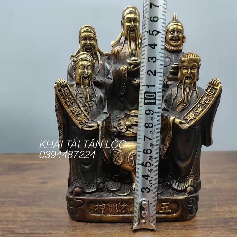 Tượng ngũ lộ thần tài - 5 ông thần tài bằng đồng cao 17cm