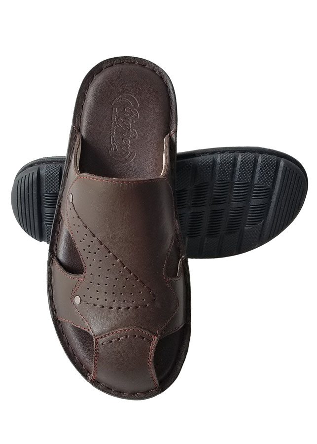 Dép Nam Bít Mũi Da Bò Thật Cao Cấp HKT305