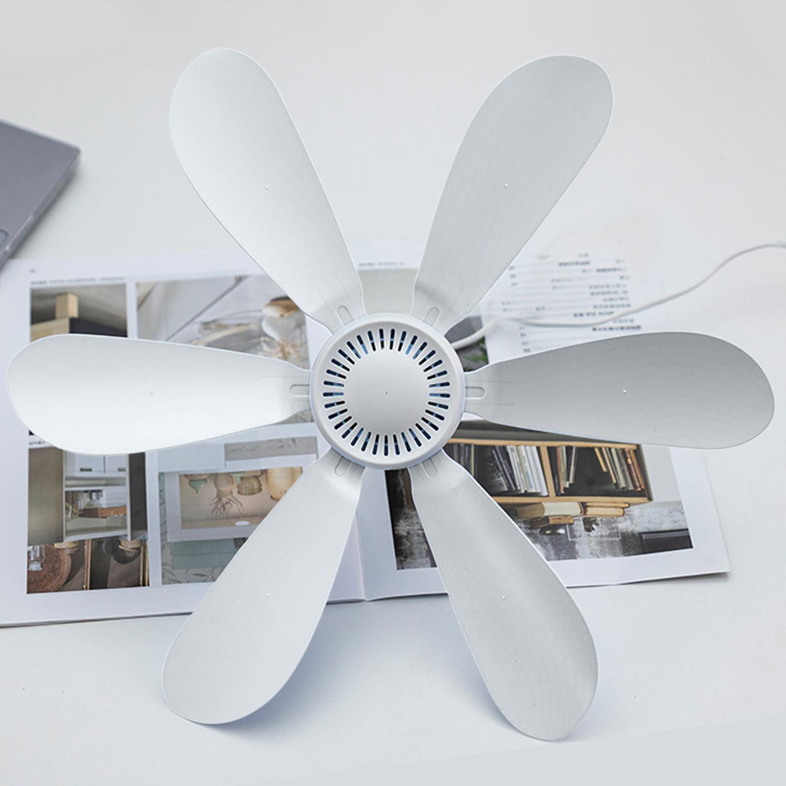 2Pcs Portable Mini USB Ceiling Fan USB Power Hanging Fan Air Circulator Quiet