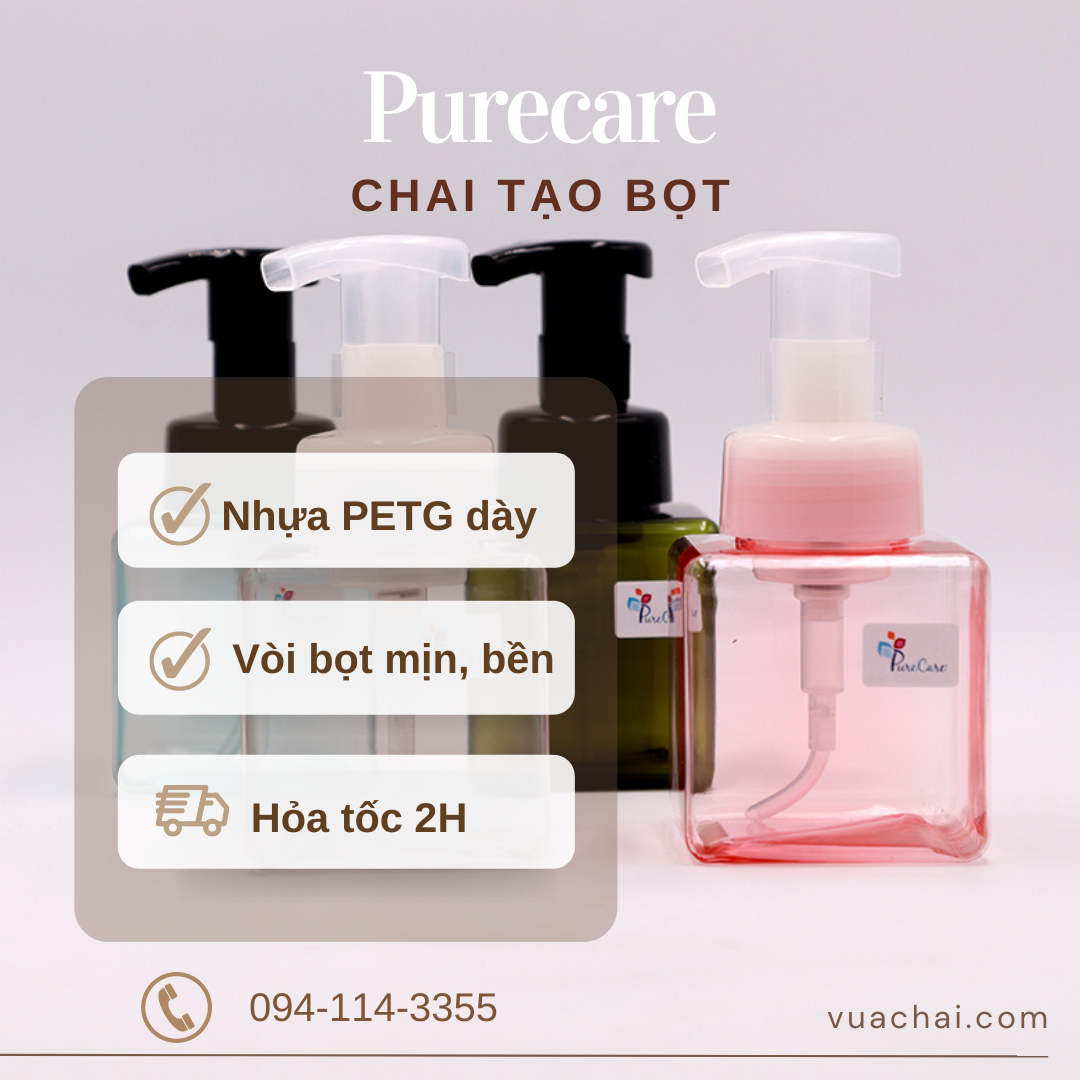 Lọ xịt tạo bọt Chai xịt tạo bọt đựng nước rửa tay, nước tẩy trang, dầu gội, sữa tắm, sữa rửa mặt