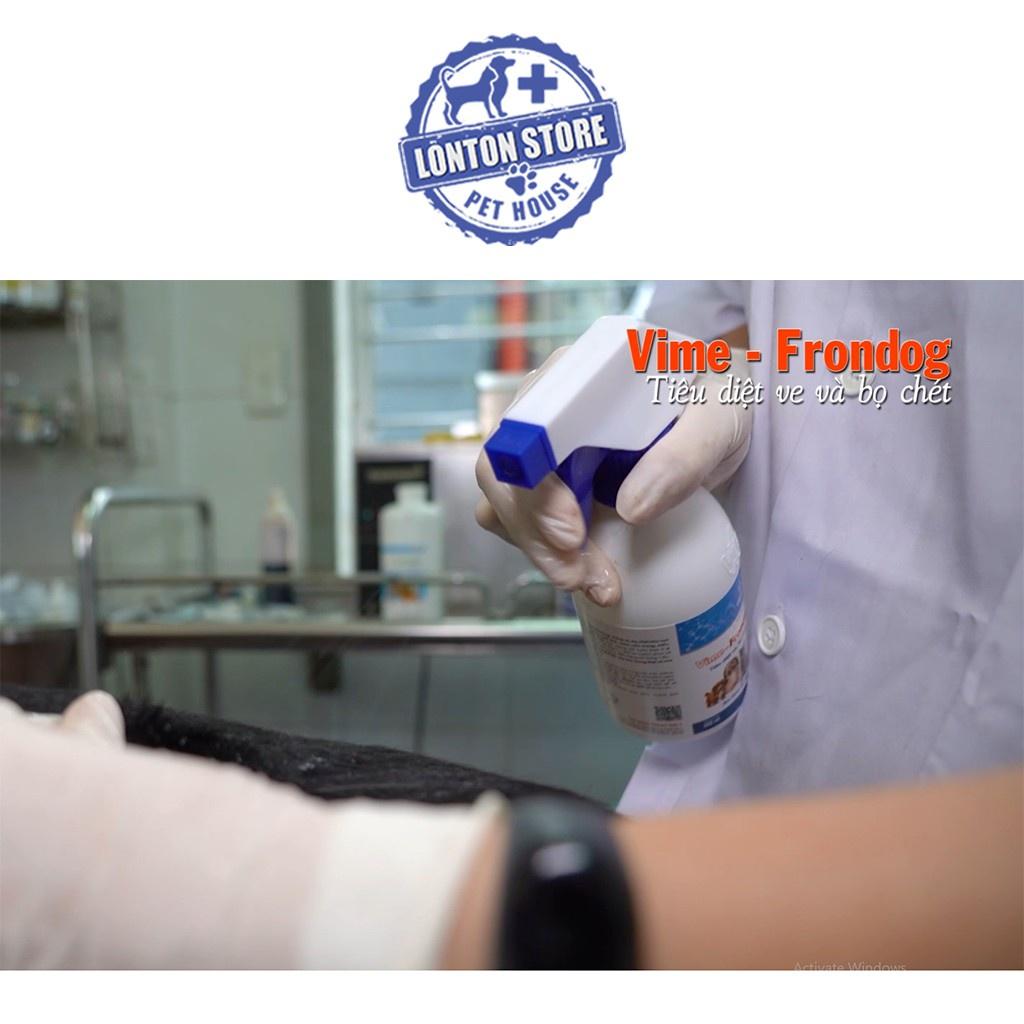 Vime Frondog - Phun Xịt Tiêu Diệt Ve, Bọ Chét Cho Chó, Mèo, Trâu, Bò, Dê, Cừu; 250ml