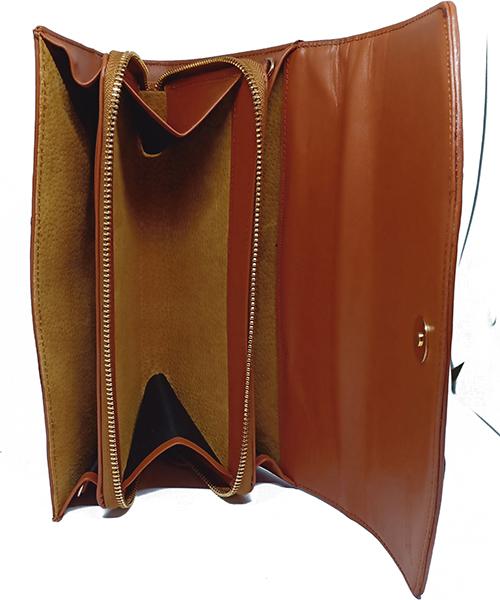 Túi đeo da đà điểu Huy Hoàng da chân màu nâu đỏ HT6417