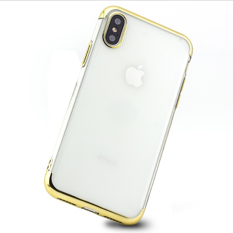 Ốp lưng Silicon viền gold cao cấp cho Iphone X