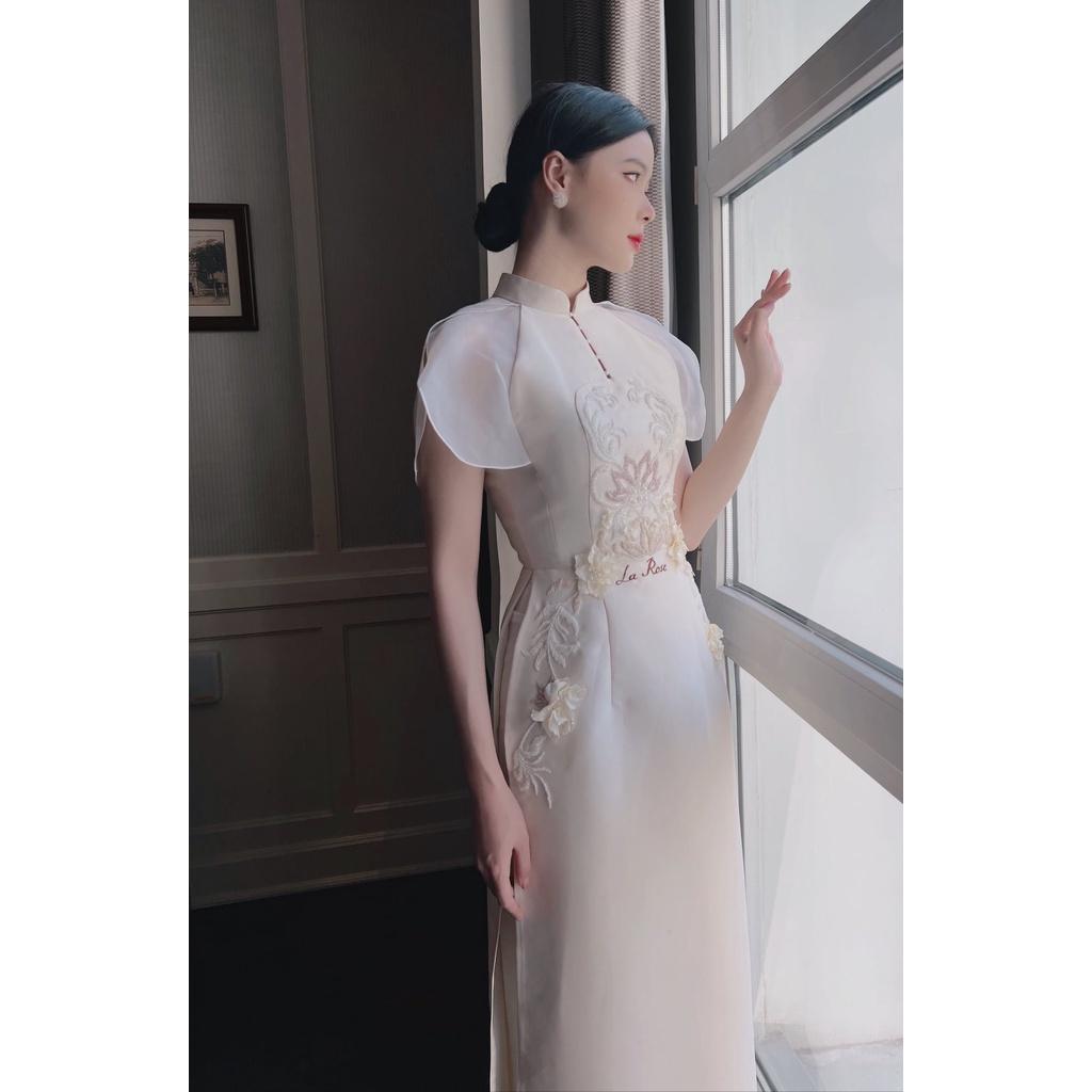 Áo dài cách tân La Rose vải Tafta cao câp MS07 .