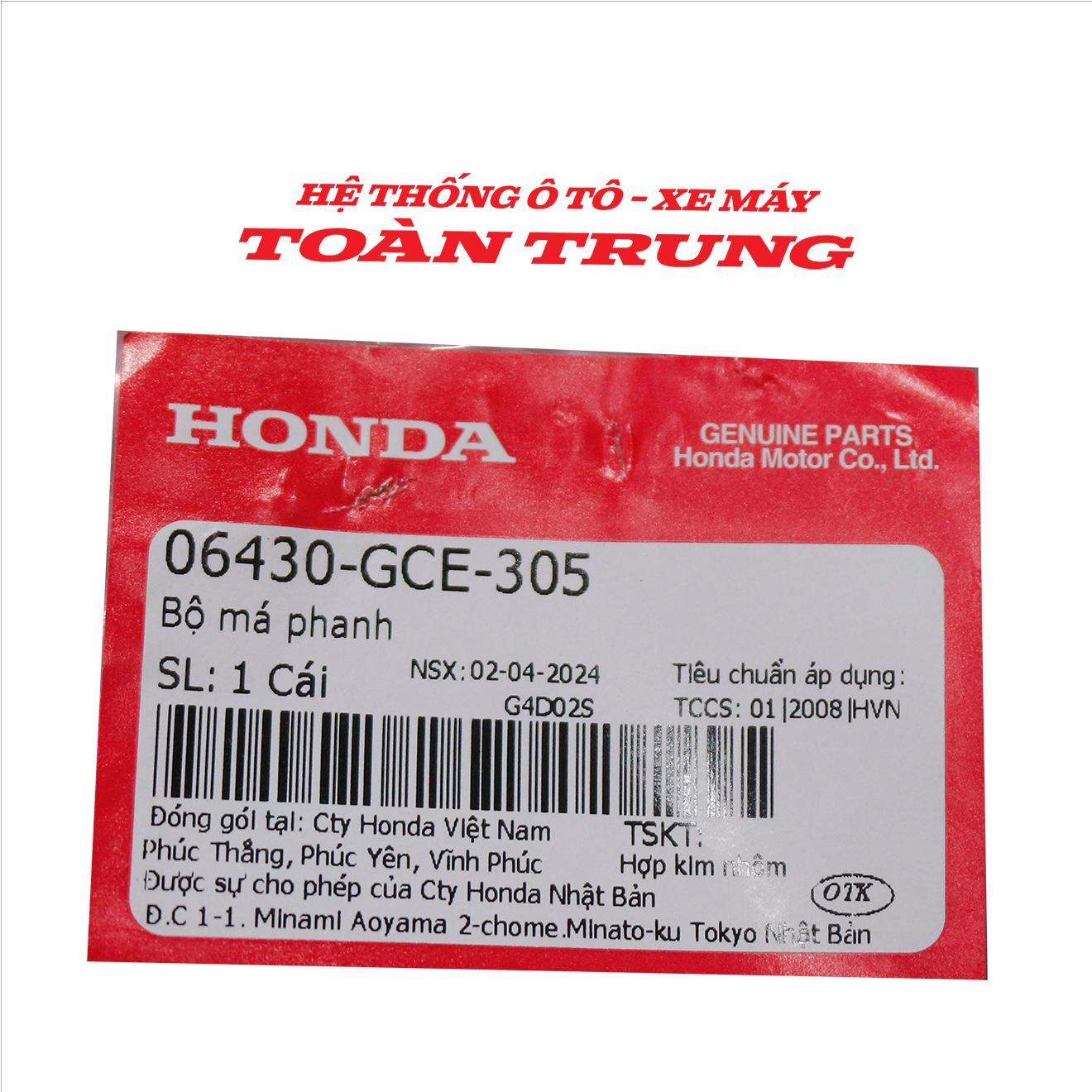 Má phanh xe số chính hãƞg Honda &quot;06430GCE305&quot;, sử dụng được cho tất cả các dòng xe số Honda