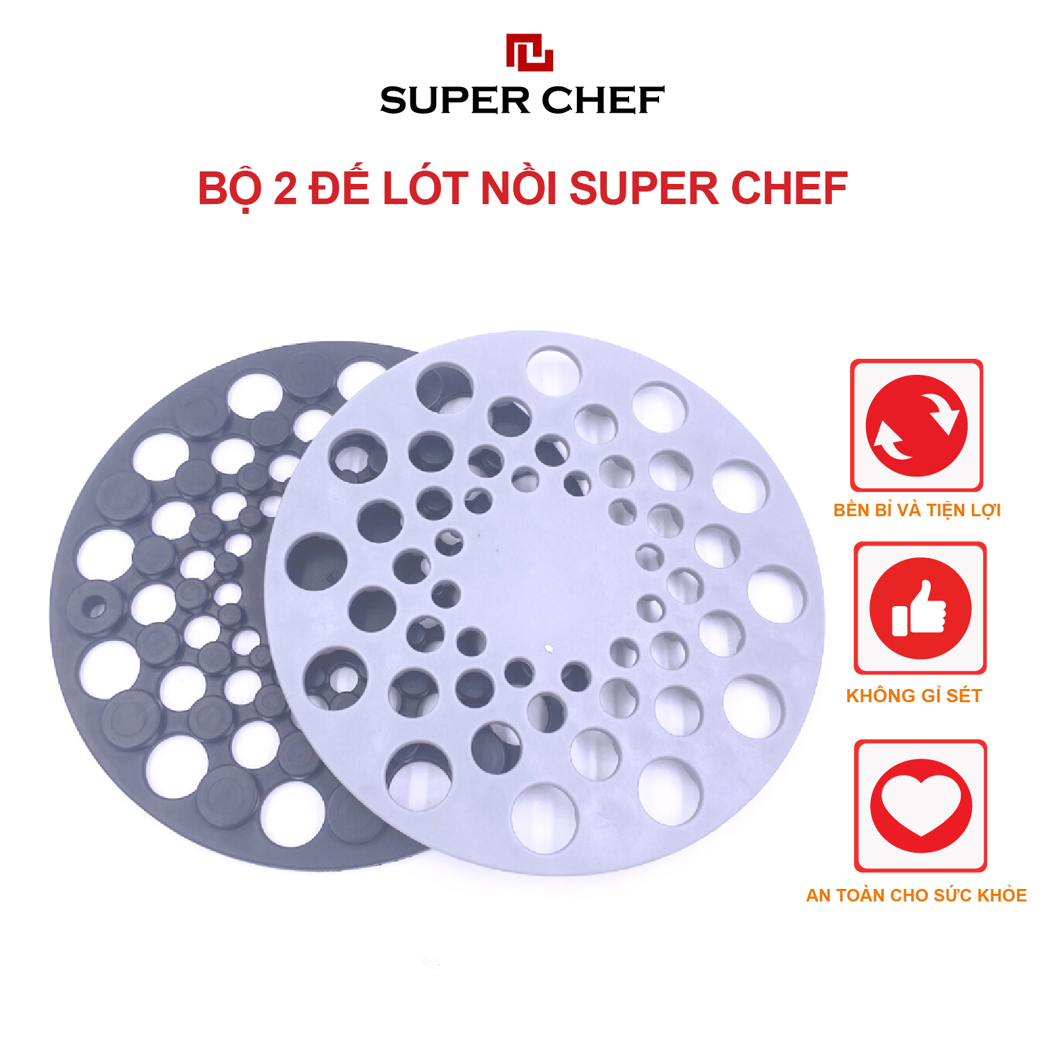 Bộ 2 đế lót nồi Super Chef Bền Bỉ, Tiện Lợi