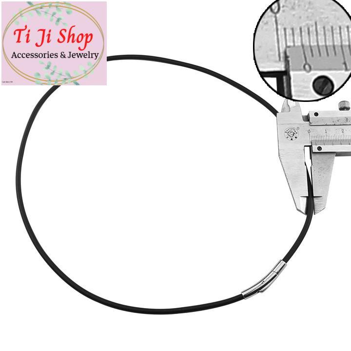 DÂY CHUYỀN CAO SU ĐEN LY KHÓA INOX VIP DN - chọn chiều dài theo yêu cầu