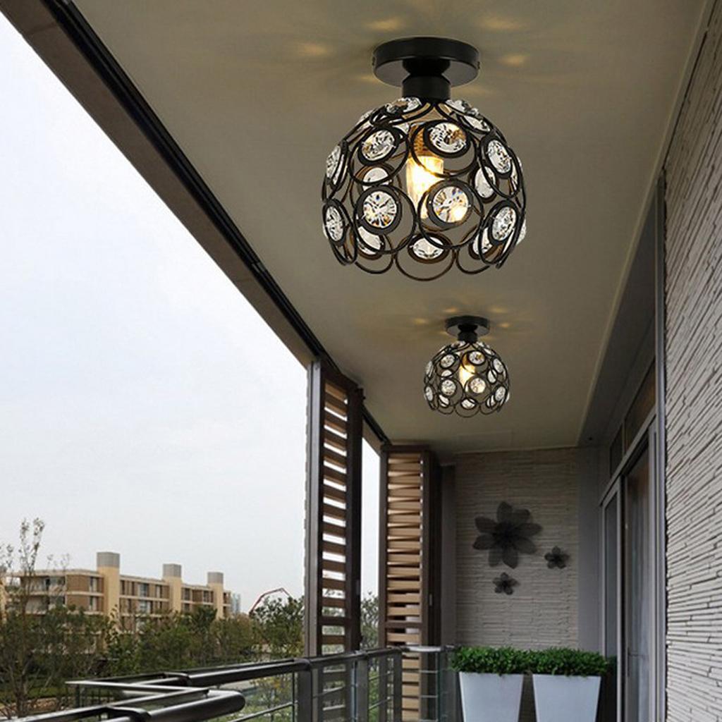 Elegant Iron Crystal Ceiling Light Cover Chandelier Pendant Lampshade 3 Colors