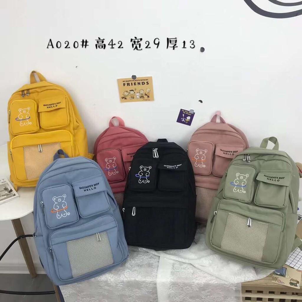 Ba lô gấu pha lưới hàng quag châu cao câp B033