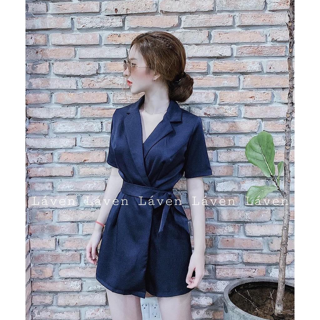 Jum cổ vest cột nơ eo