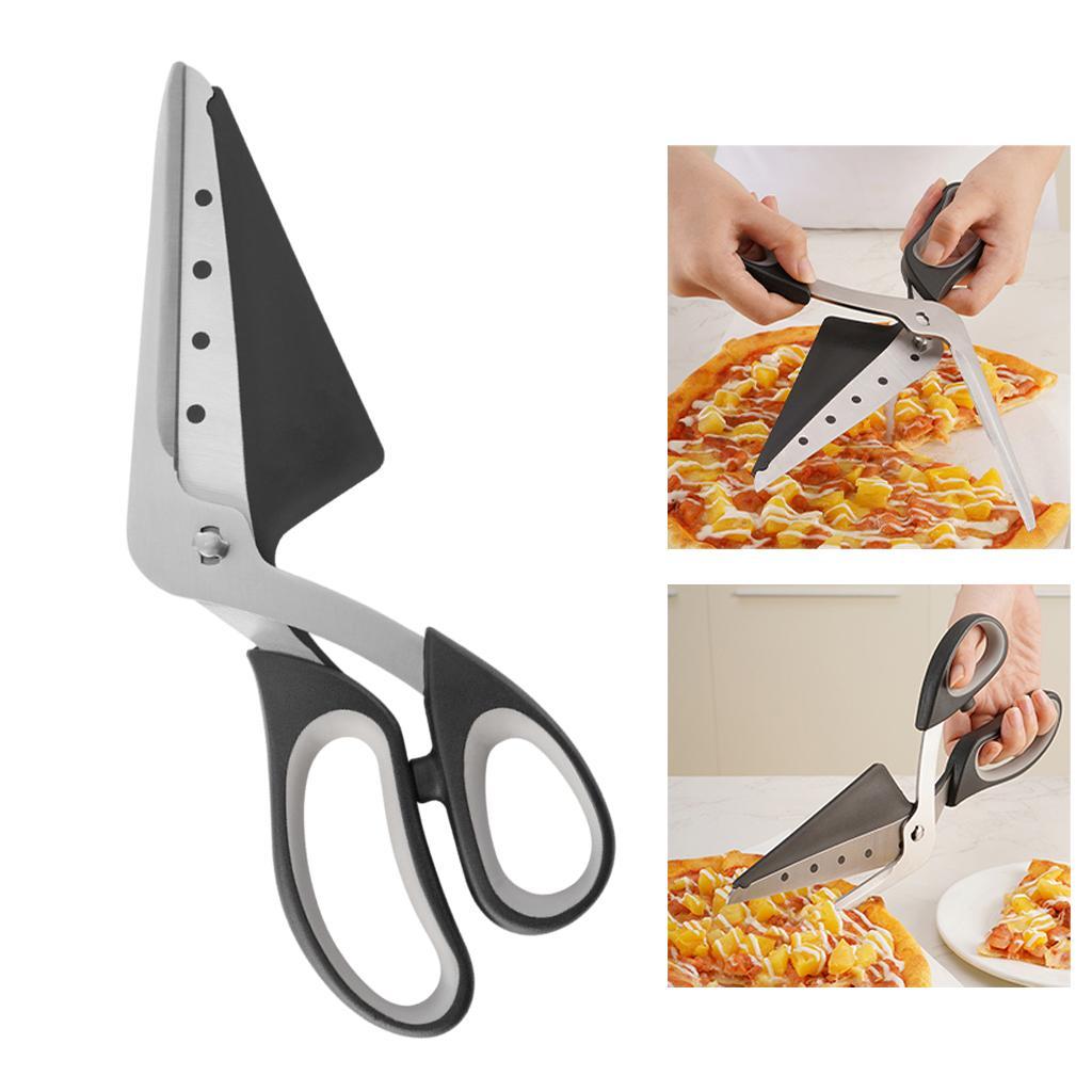 2X 2 in 1 Pizza Shovel Scissors Waterproof Removable Board Spatula Sharp