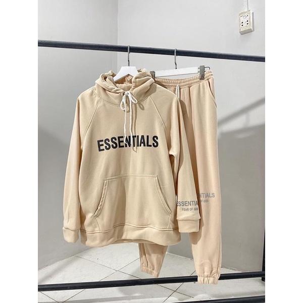 Áo Hoodie Unisex ESSENTIAL nỉ bông/phản quang tay áo Nam nữ unisex Áo Khoác Hoodie form rộng _ NHUH2O