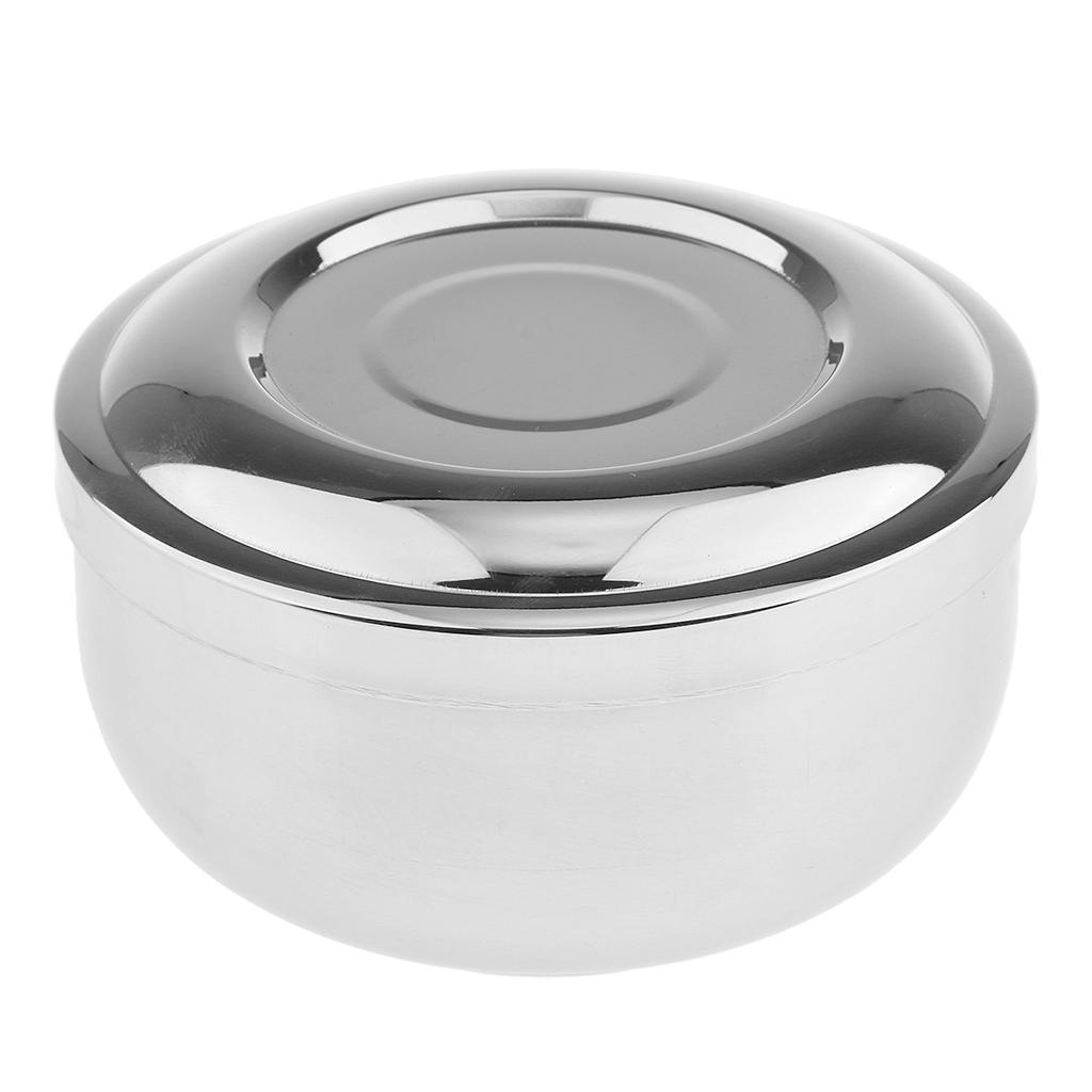 Dustproof Stainless Steel Men's Shaving Brush Mug Bowl Beard Shave Cup With Mirror Lid