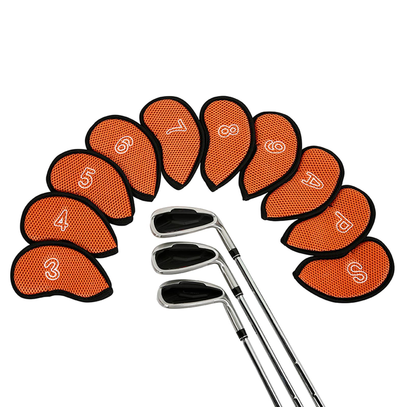 10x Golf Club Headcovers with Large Number Mark Golf Training Equipment Protector Cases Golf Iron Covers Set for Putters Golfers Display