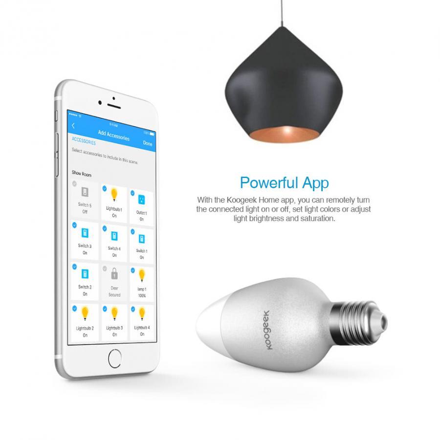 Bóng đèn LED thông minh 16 triệu màu điều khiển bằng Wifi - Koogeek Bulb LB1