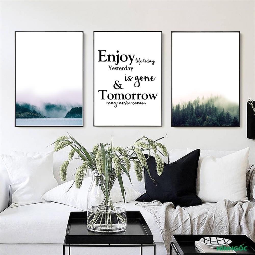 Tranh treo tường 3 bức trang trí phòng khách khung Canvas phong cảnh đẹp nghệ thuật Decor số hóa nhà cửa hiện đại HĐ294