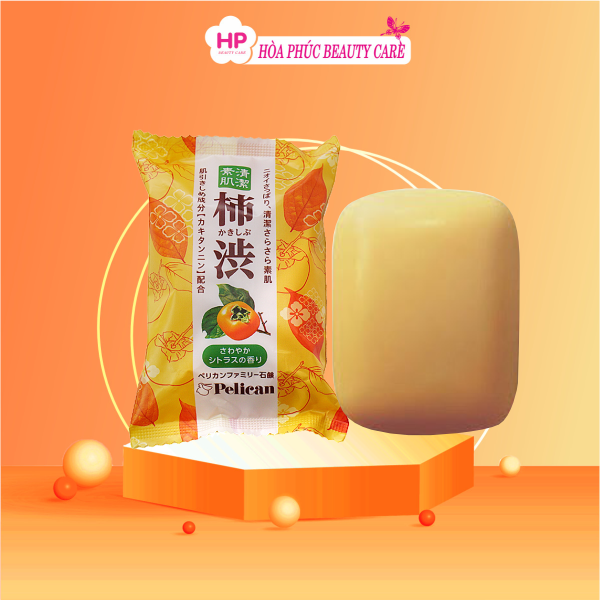 Xà Phòng Tắm Khử Mùi Cơ Thể Chiết Xuất Quả Hồng Pelican Family Soap KSB  (80g)