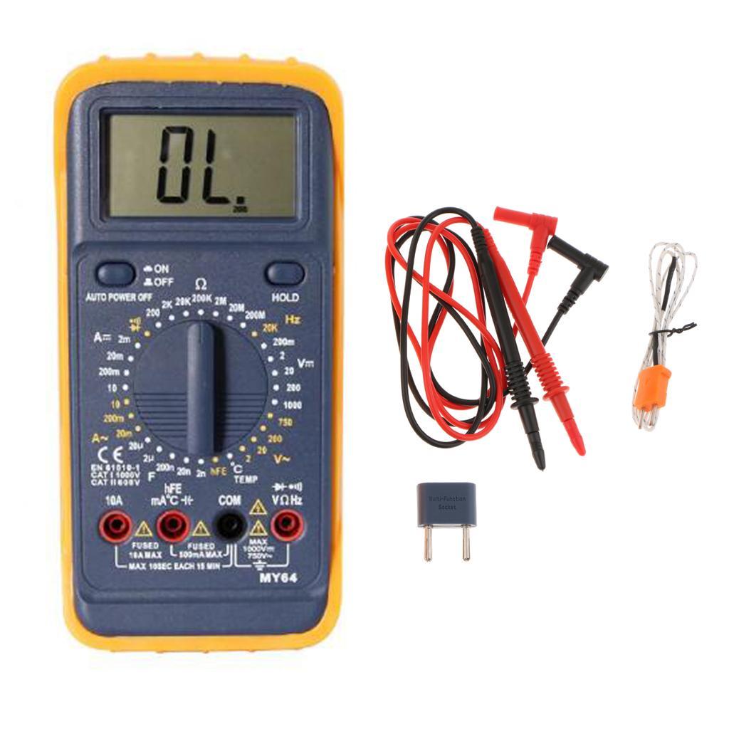 Handheld LCD Digital Voltmeter Ammeter Ohm Multimeter Volt AC Tester Meter
