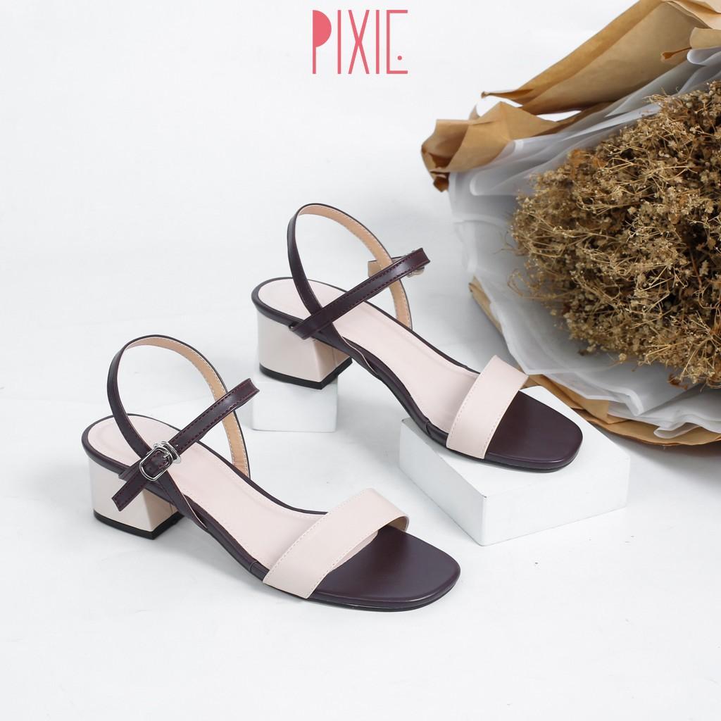 Giày Sandal Cao Gót 3cm Mix Nhiều Màu Pixie X476