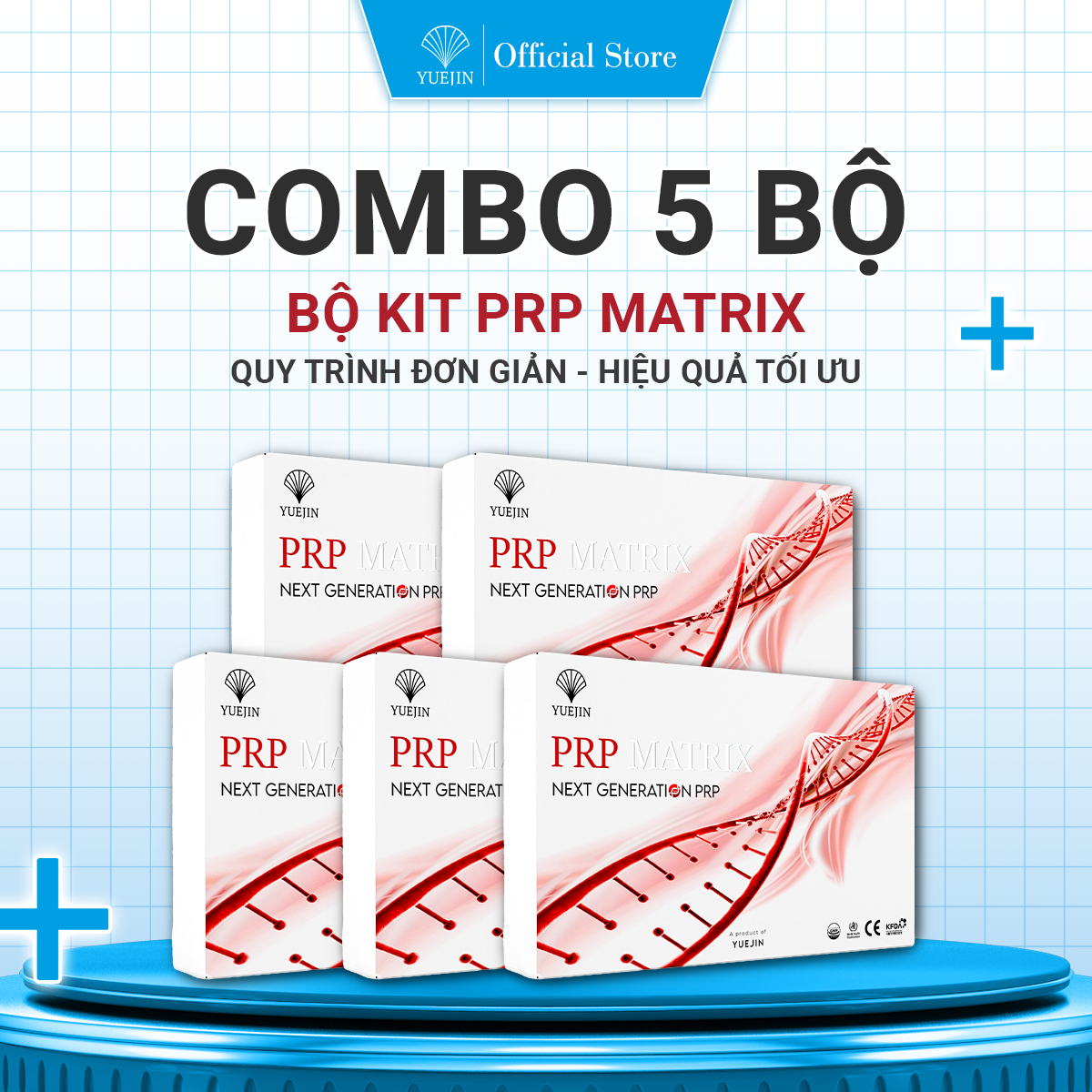 5 Bộ Kit PRP Matrix Yuejin - Hàng cty 18 món, bộ Kit tách huyết tương giàu tiểu cầu, có sẵn chất hoạt hóa