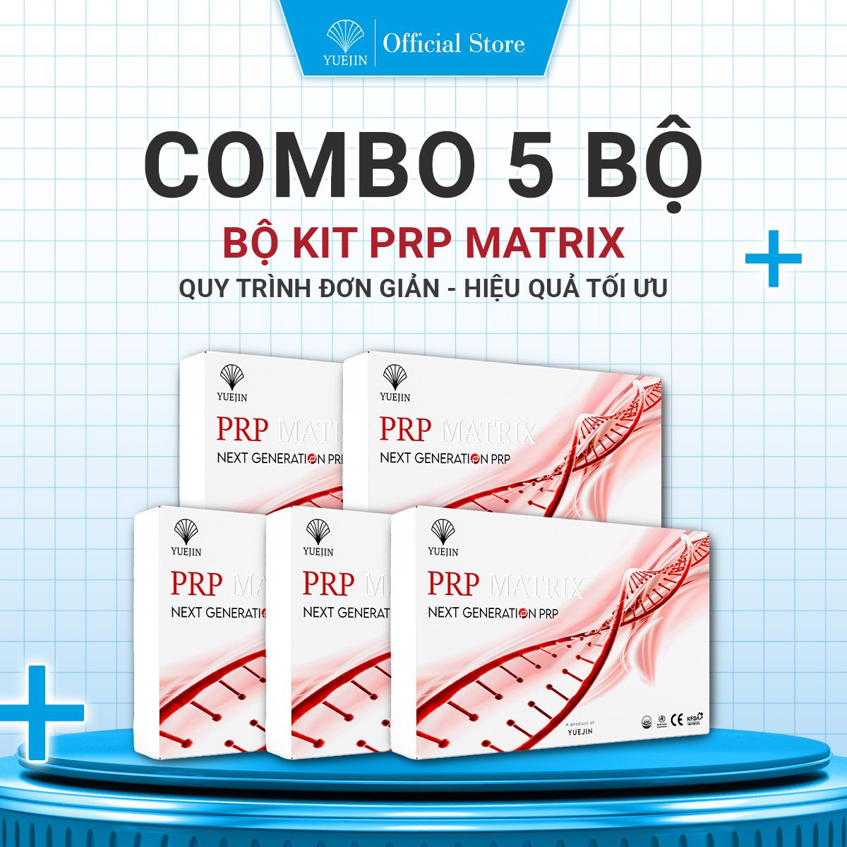 [Combo 5 Bộ] Kit PRP Matrix Yuejin - Hàng cty 18 món (Bộ Kit tách huyết tương giàu tiểu cầu)