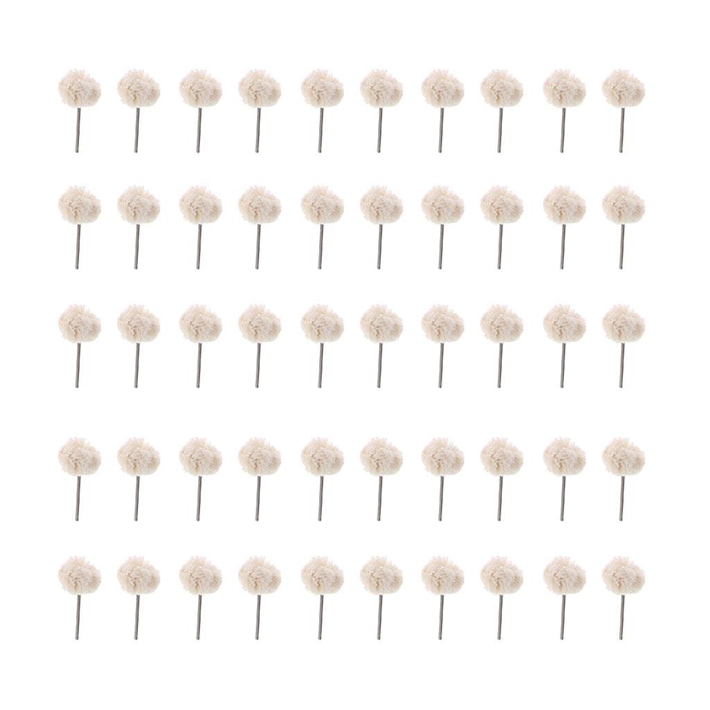 50PCS Wool Polishing Buffing Brush Wheel Drill Bits, Widely used in various grinding tools which support 2.35mm shank