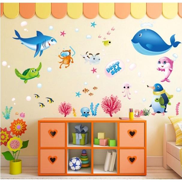 DECAL DÁN TƯỜNG CHO BÉ chi tiết ĐẠI DƯƠNG XANH
