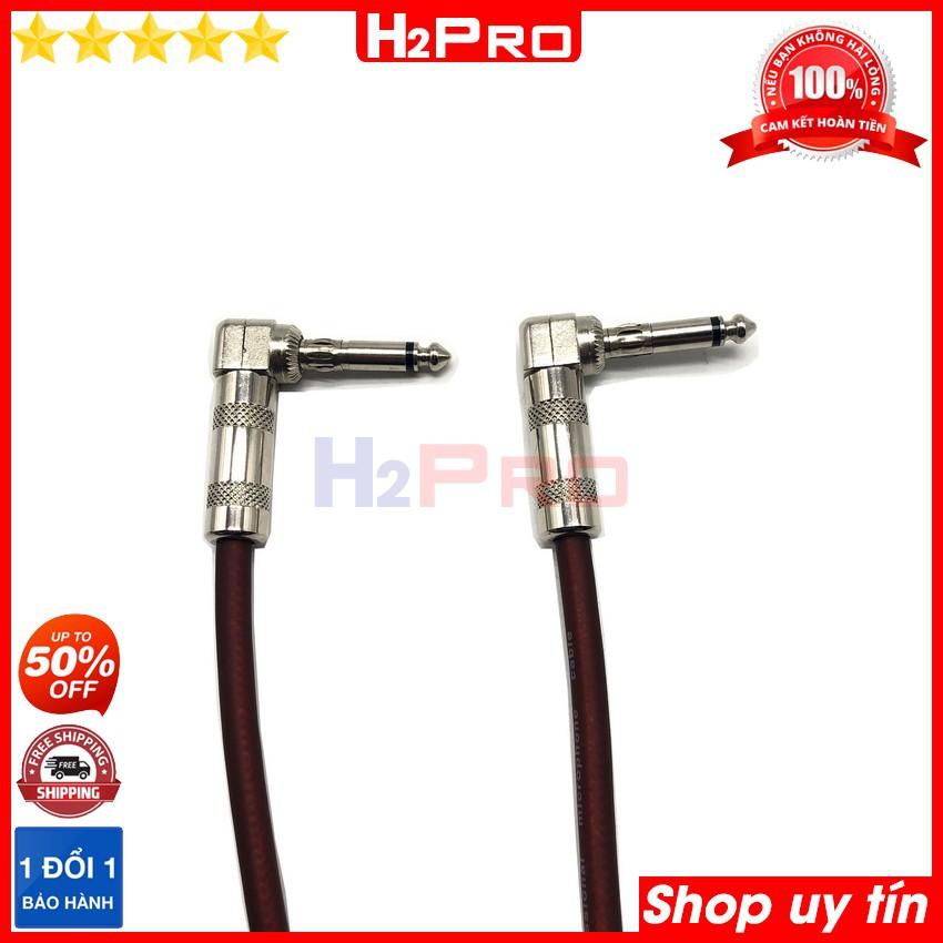 Dây jack 6 ly 2 đầu góc vuông H2Pro cao cấp dài 1m (1 dây), dây 2 đầu 6 ly hàng tự làm chống sôi-nhiễu-âm thanh ra sáng