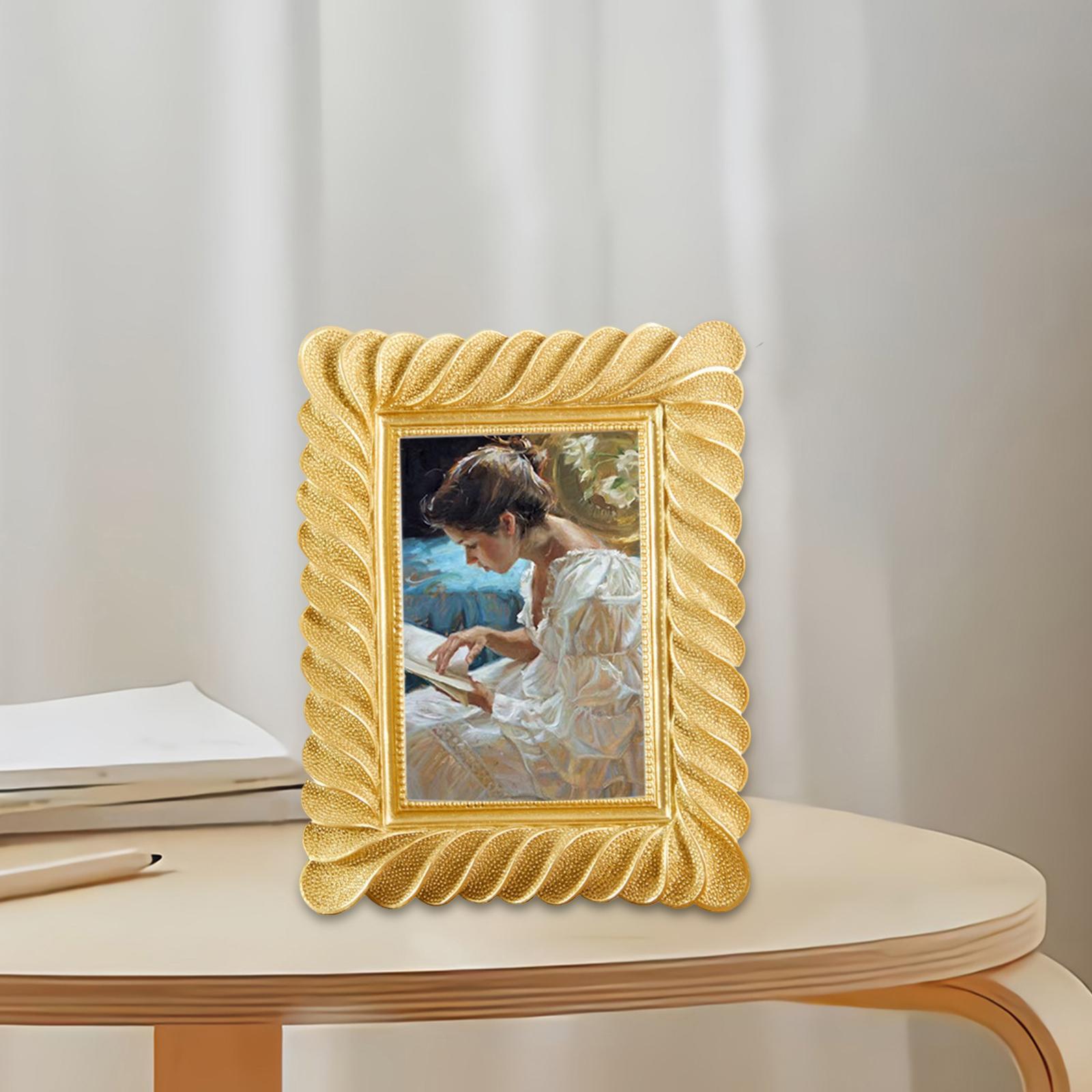 Carved Picture Holder Luxury Resin Photo Display Frame for Home