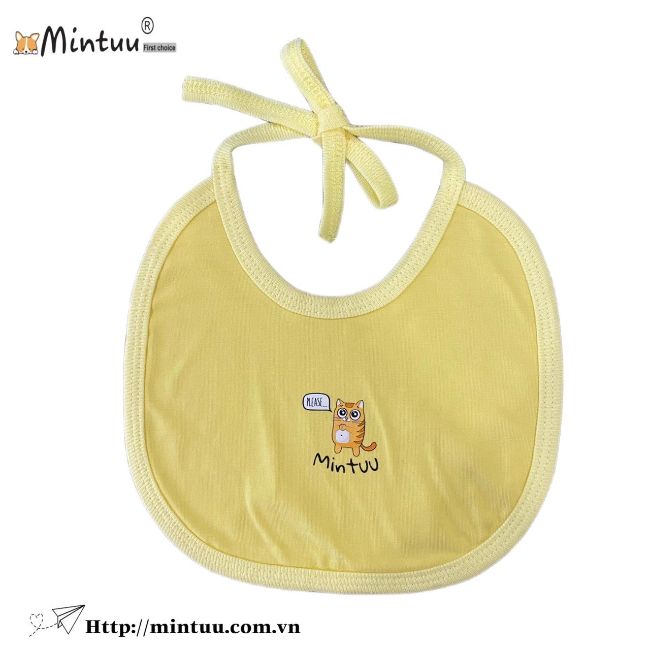 Set 2 Yếm ăn dặm cho bé sơ sinh cột dây thương hiệu MINTUU FIRST CHOICE, chất liệu vải 100% cotton 4 chiều