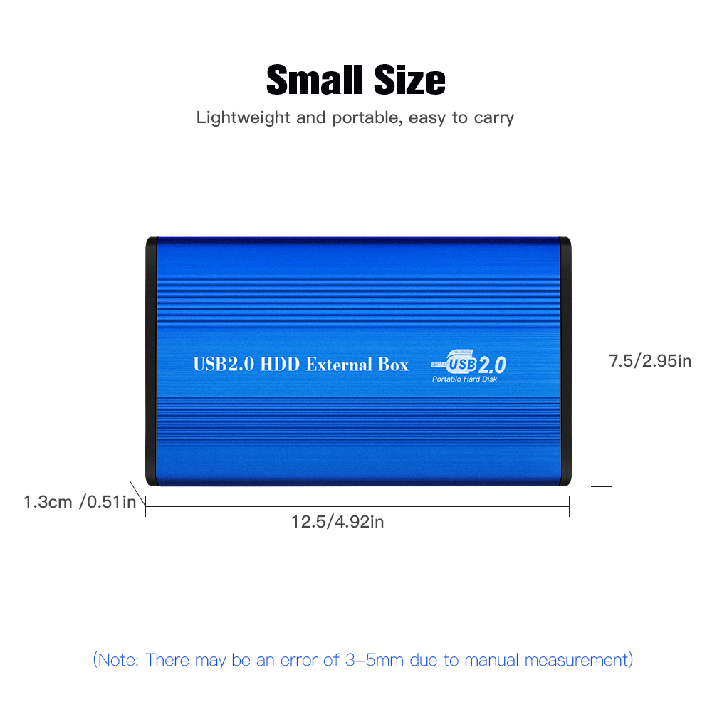 Hộp Đựng Đĩa Cứng Bằng Hợp Kim Nhôm USB2.0 Đến IDE Vỏ Ngoài Ổ Cứng IDE 2.5 Inch