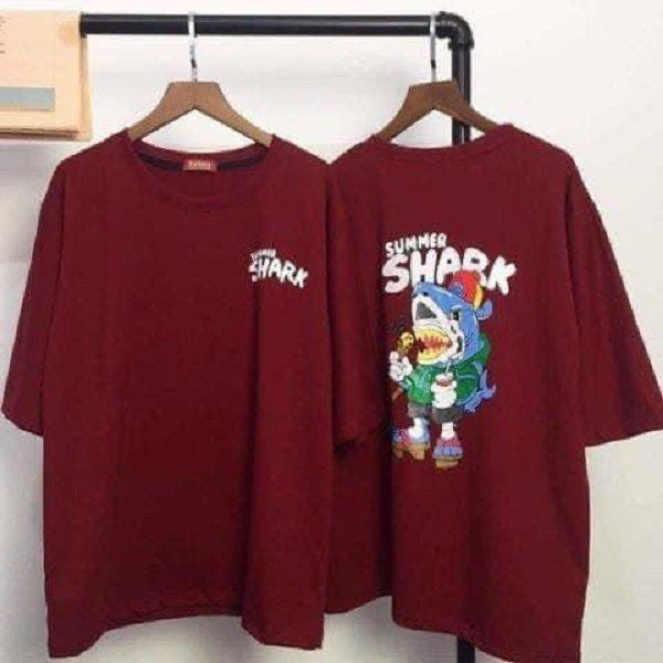 Áo thun cotton in hình cá mập SHARK siêu cute phong cách năng động cá tính màu tươi trẻ,Áo Thun Cotton Ngắn Tay Phong Cách Năng Động Trẻ Trung Dành Cho Cả Nam Và Nữ