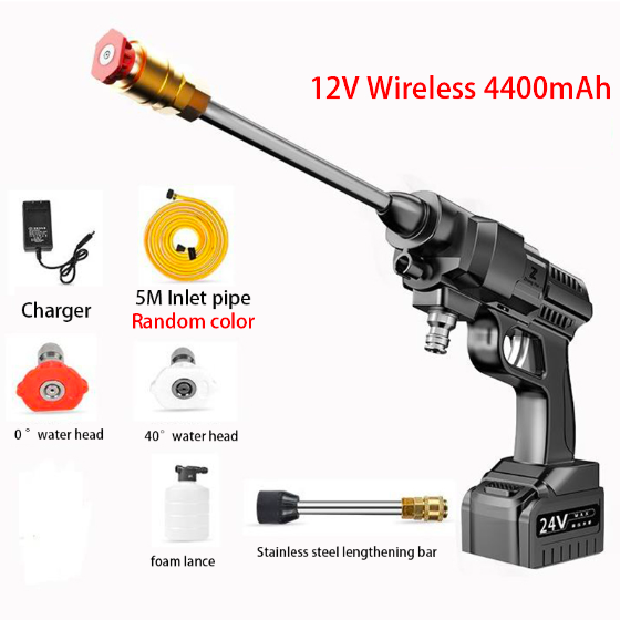 Máy xịt rửa xe áp lực cao dùng pin, vòi xịt nước mini  không dây pin lithium cực mạnh