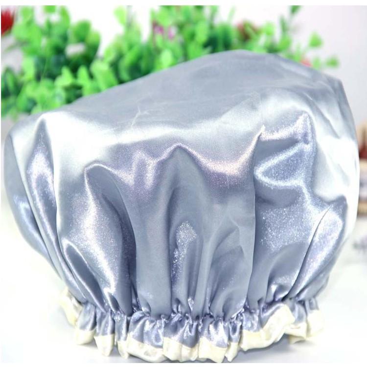 Mũ 2 lớp trùm đầu khi tắm loại dầy mầu ngẫu nhiên