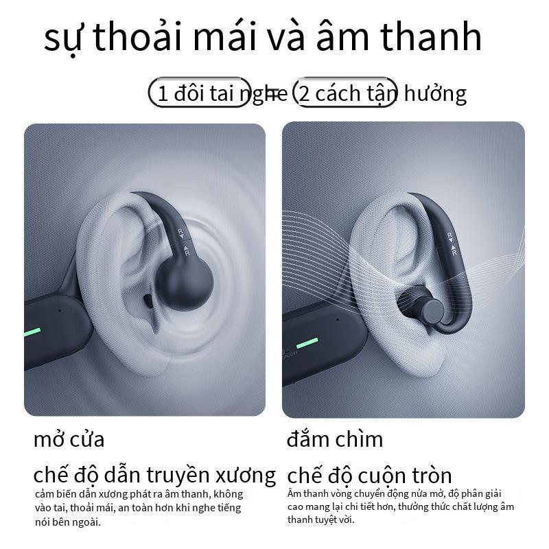 Phong cách mới nhất chế độ kép thể thao tai nghe bluetooth không dây dẫn truyền qua xương vòng năng động không phải tai nghe bluetooth trong tai loại treo phía sau