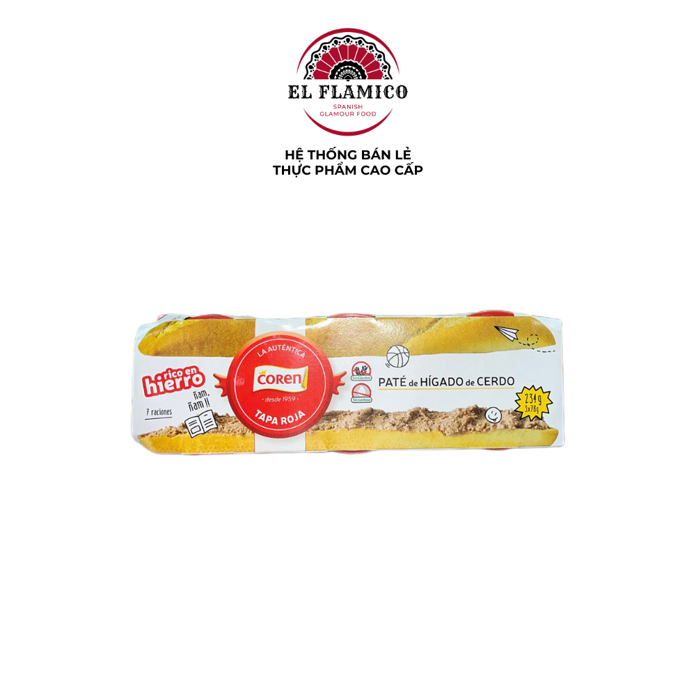 Pate heo 3x78g Coren Tây Ban Nha
