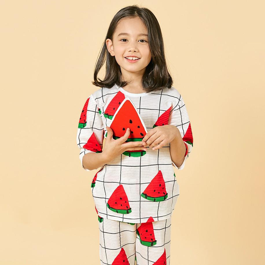 Bộ đồ lửng tay mặc nhà cotton giấy cho bé gái U2018 - Unifriend Hàn Quốc, Cotton Organic