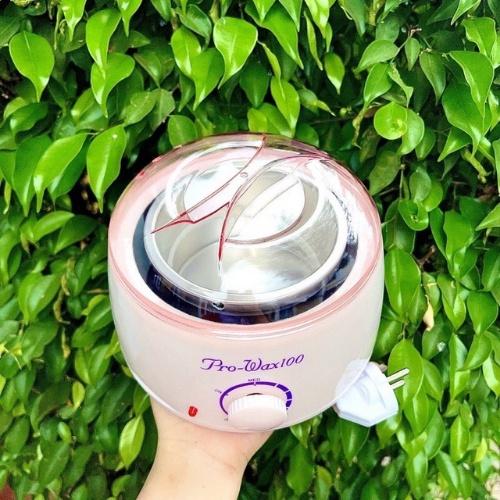 Combo Nồi Nấu Sáp Wax Lông Pro 100 + Sáp Wax Lông Cao Cấp + 5 Que Gạt Gỗ Lớn - Combo wax lông an toàn dùng cho body, tay, chân, bikini,...