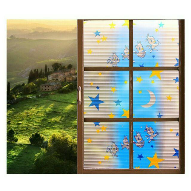 Decal giấy dán kính họa tiết trăng sao